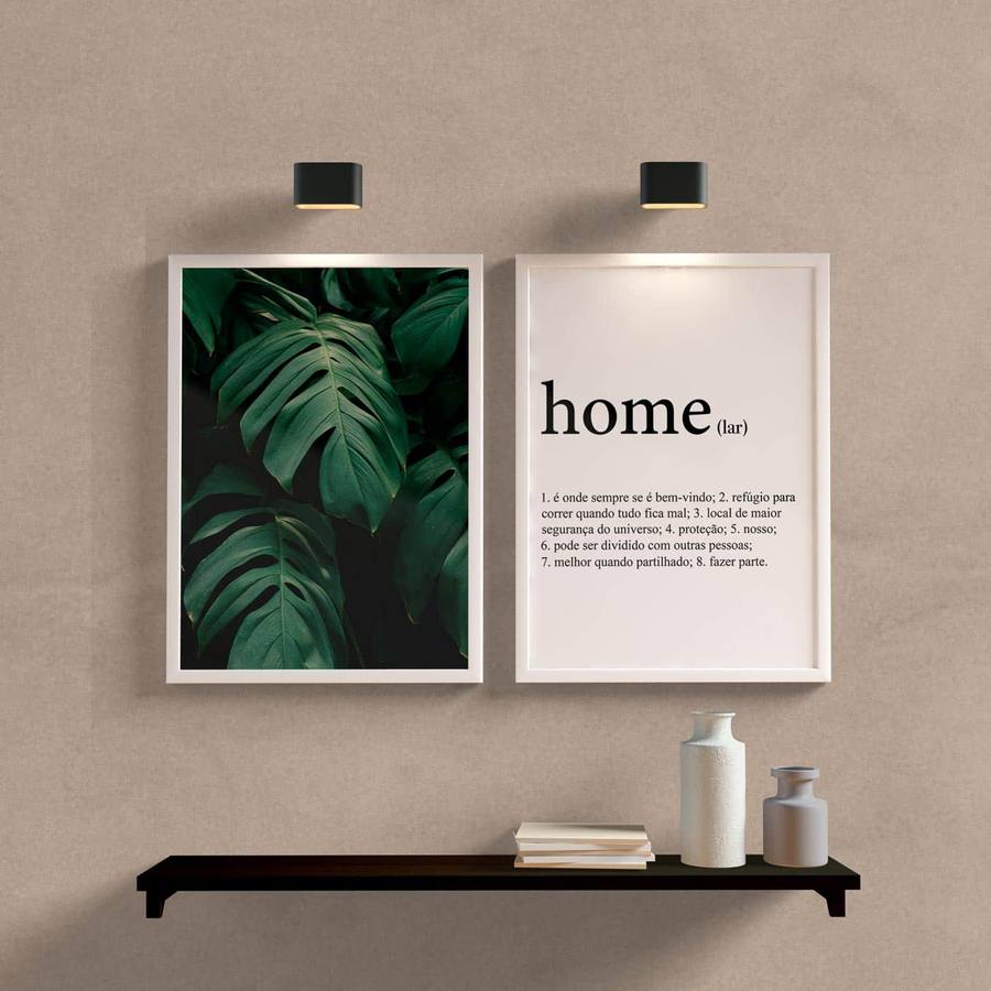Kit Quadros Decorativos Home - detalhe da moldura e acabamento