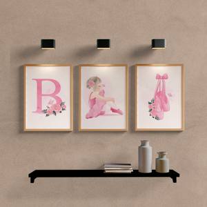 Kit Quadros Decorativos Infantil Bailarina Personalizado com Letra do nome - vista aproximada da impressão