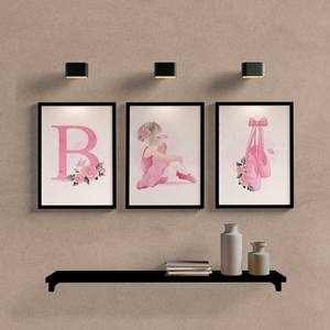 Kit Quadros Decorativos Infantil Bailarina Personalizado com Letra do nome - quadro decorativo em ambiente decorado