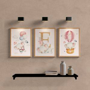 Kit Quadros Decorativos Infantil Elefante Aquarela - vista aproximada da impressão