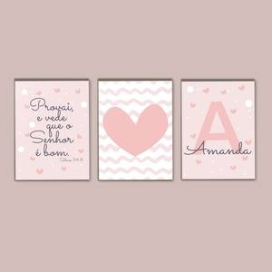Kit Quadros Decorativos Infantil nome personalizado - quadro decorativo em ambiente decorado
