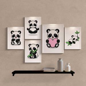Kit Quadros Decorativos Infantil Panda - detalhe da moldura e acabamento