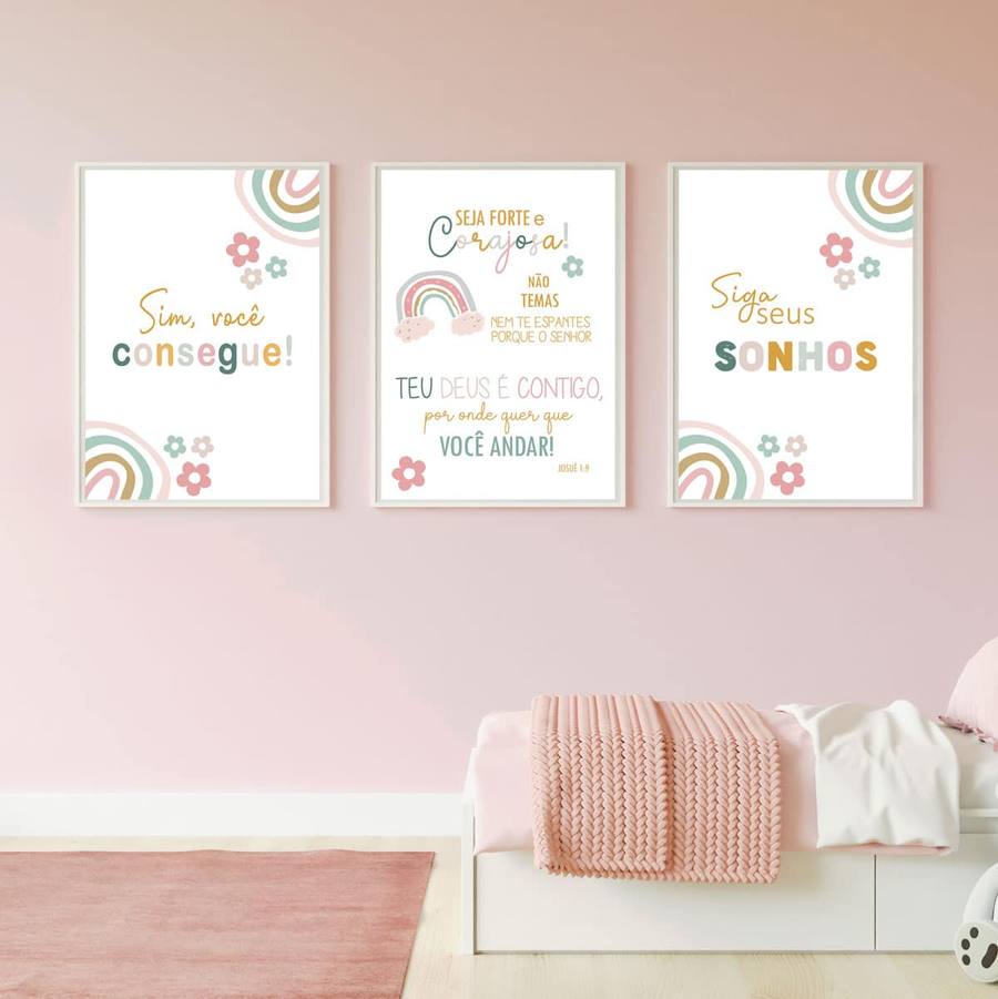 Kit Quadros Decorativos Infantil Menina