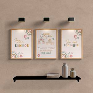Kit Quadros Decorativos Infantil Siga Seus Sonhos - vista aproximada da impressão