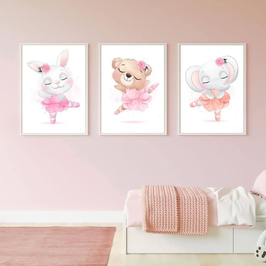 Kit Quadros Decorativos Infantil Menina
