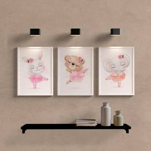 Kit Quadros Decorativos Infantil Ursinhos Bailarinos - detalhe da moldura e acabamento