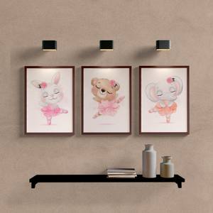 Kit Quadros Decorativos Infantil Ursinhos Bailarinos - vista aproximada da impressão