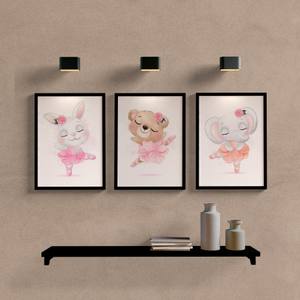 Kit Quadros Decorativos Infantil Ursinhos Bailarinos - quadro decorativo em ambiente decorado