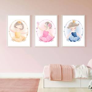 Kit Quadros Decorativos Infantil Menina