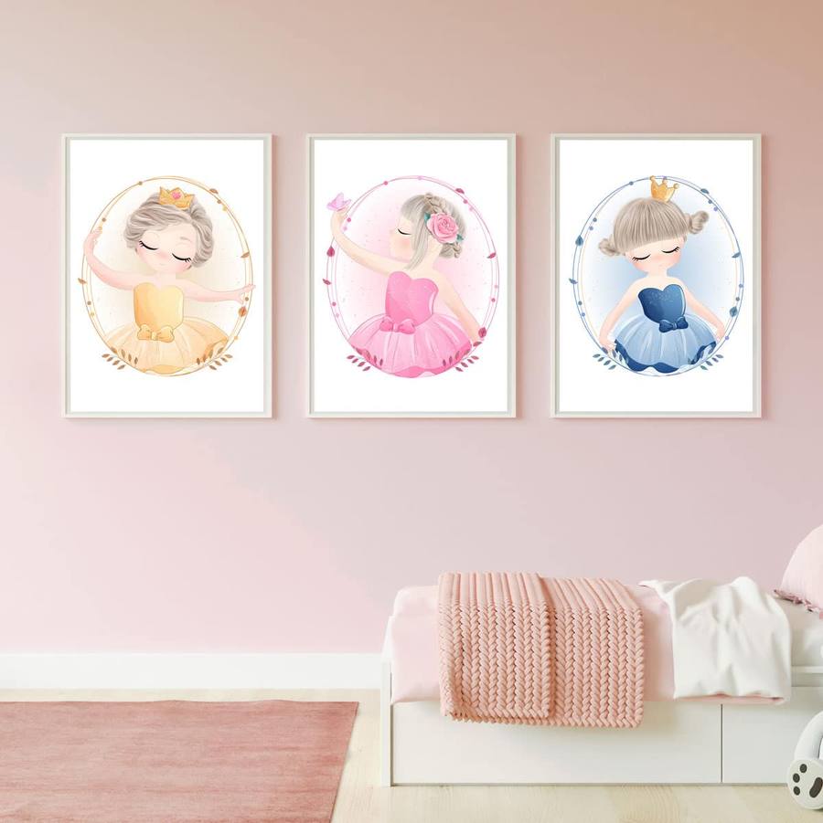 Kit Quadros Decorativos Infantil Menina