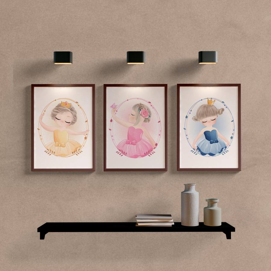 Kit Quadros Decorativos Infantil Princesas - imagem 5