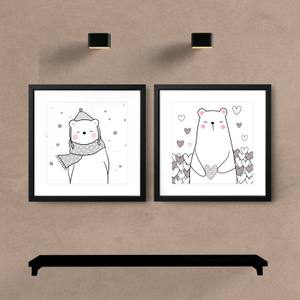 Kit Quadros Decorativos Infantil Urso - detalhe da moldura e acabamento