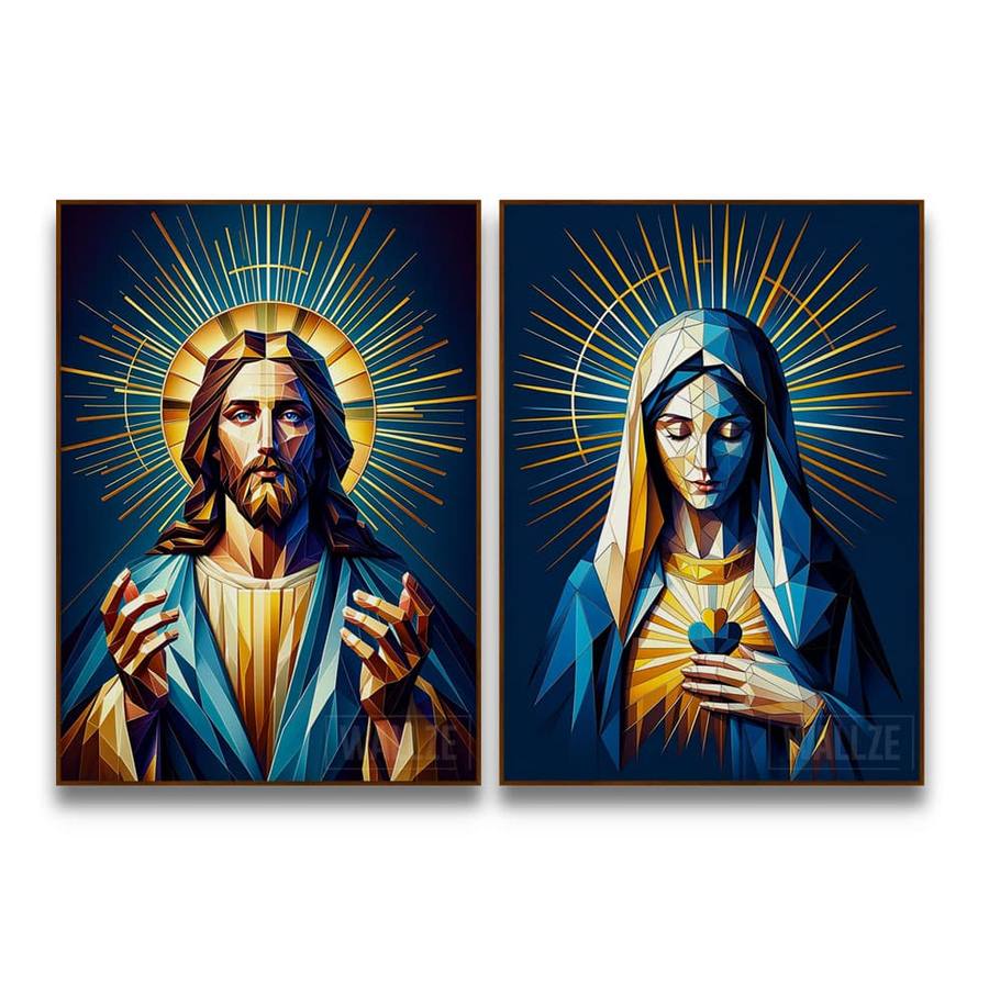 Kit Quadros Decorativos Jesus e Maria - O Sagrado e o Divino - imagem 5