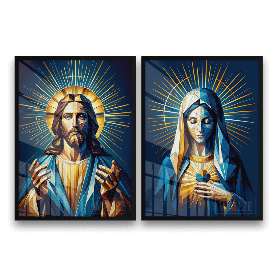 Kit Quadros Decorativos Jesus e Maria - O Sagrado e o Divino - imagem 7