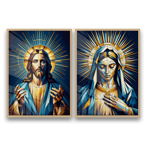 Kit Quadros Decorativos Jesus e Maria - Sagrada Harmonia - imagem 8