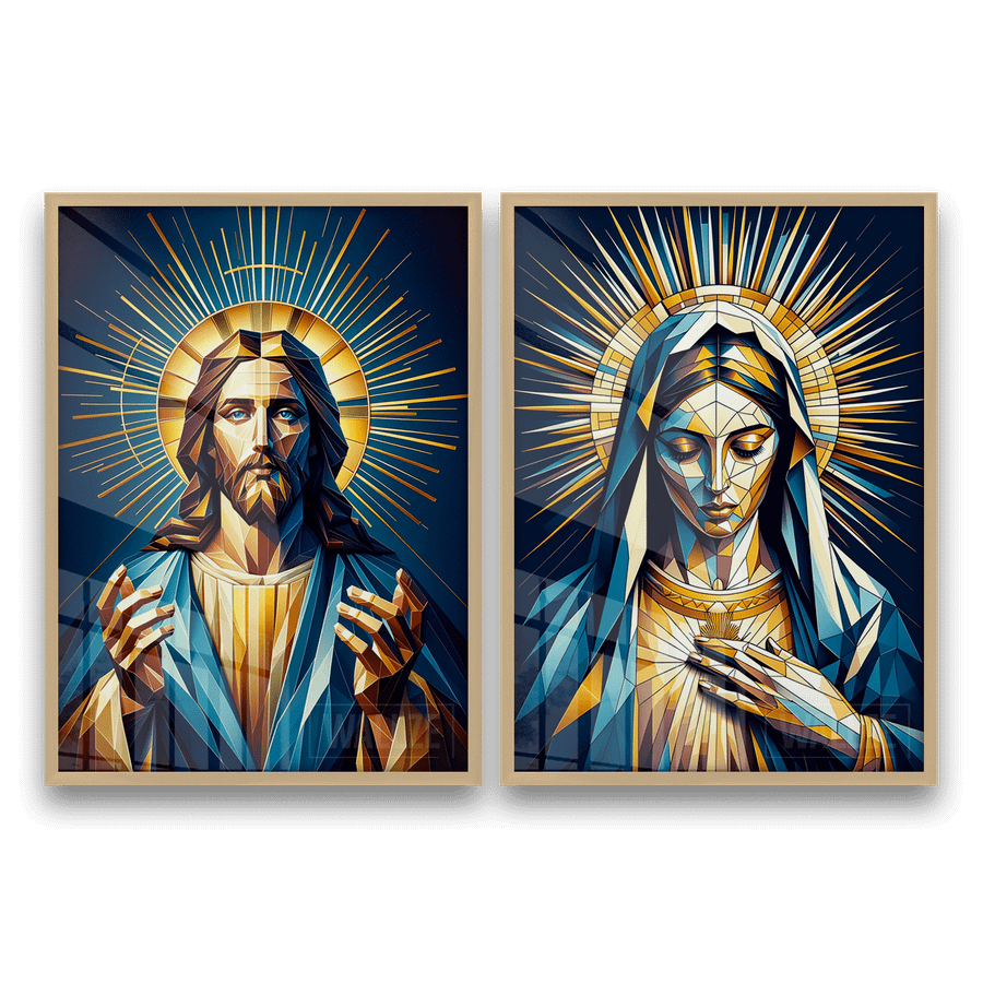 Kit Quadros Decorativos Jesus e Maria - Sagrada Harmonia - imagem 8