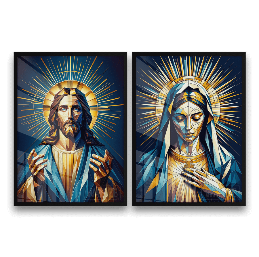 Kit Quadros Decorativos Jesus e Maria - Sagrada Harmonia - imagem 7