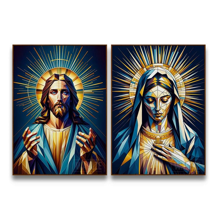 Kit Quadros Decorativos Jesus e Maria - Sagrada Harmonia - imagem 5