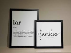 Kit Quadros Decorativos Lar e Família - detalhe da moldura e acabamento