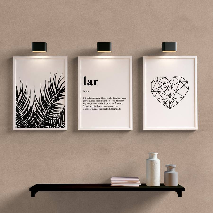 Kit Quadros Decorativos Lar - detalhe da moldura e acabamento