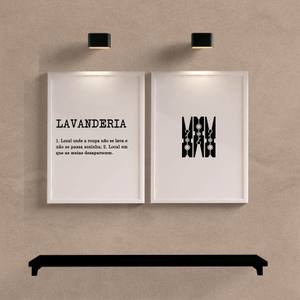 Kit Quadros Decorativos Lavanderia - detalhe da moldura e acabamento
