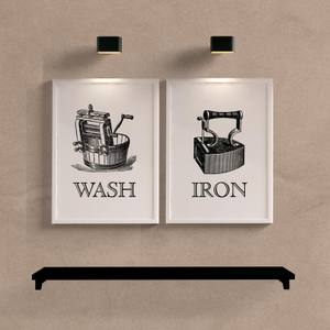 Kit Quadros Decorativos Lavanderia Wash - detalhe da moldura e acabamento