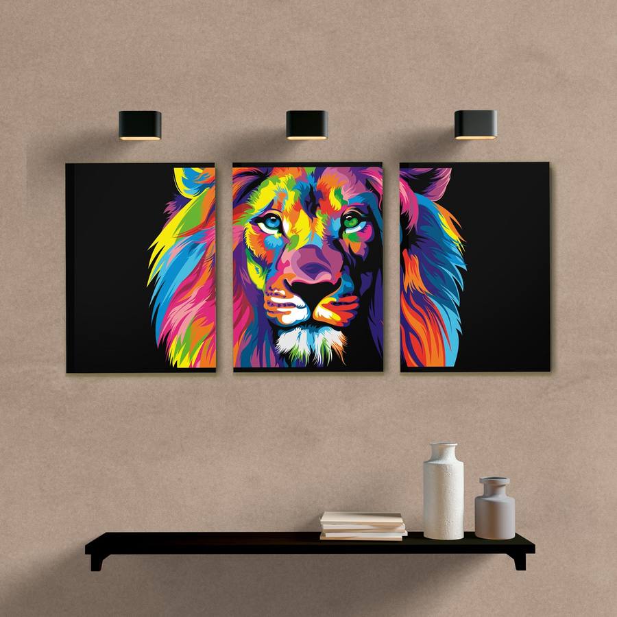 Kit Quadros Decorativos Leão de Judá - quadro decorativo em ambiente decorado