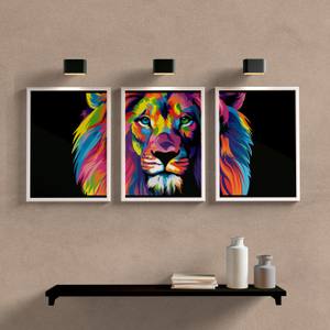 Kit Quadros Decorativos Leão de Judá - detalhe da moldura e acabamento