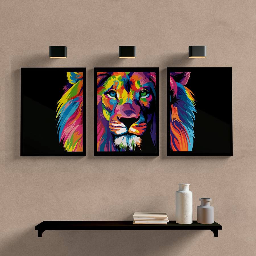 Kit Quadros Decorativos Leão de Judá | Wallze