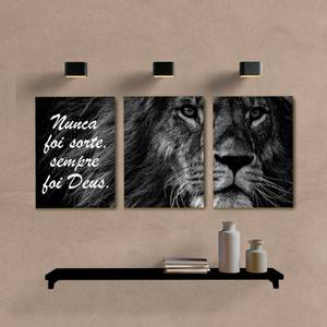 Kit Quadros Decorativos Leão P&B - imagem 6
