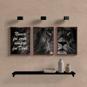 Kit Quadros Decorativos Leão P&B - imagem 5