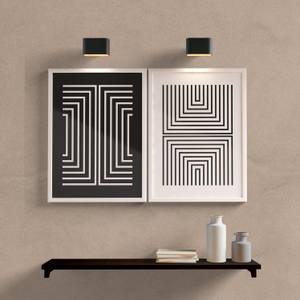 Kit Quadros Decorativos Linhas P&B - detalhe da moldura e acabamento