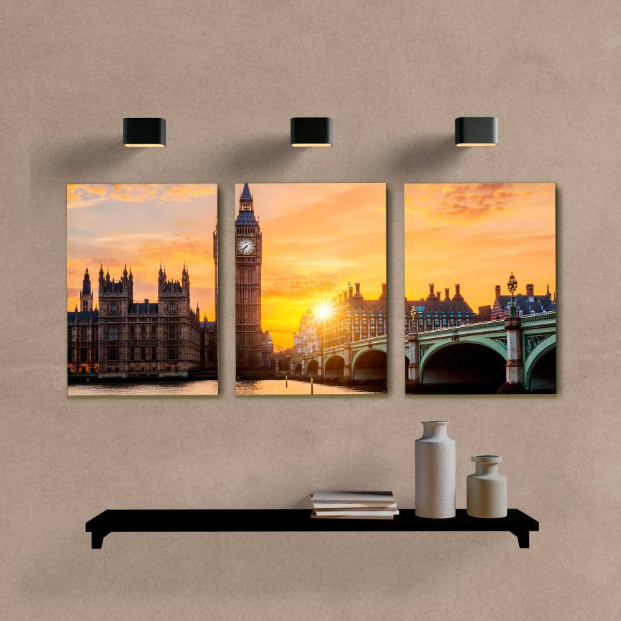 Kit Quadros Decorativos Londres Sunset - imagem 5