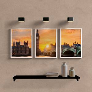Kit Quadros Decorativos Londres Sunset - detalhe da moldura e acabamento