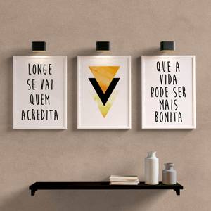 Kit Quadros decorativos sala quarto longe se vai