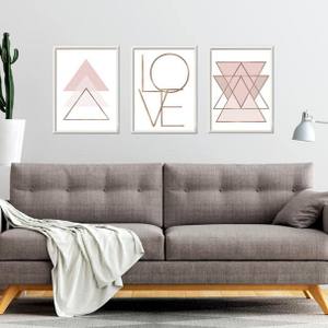 Kit Quadros Decorativos Love Rose - vista aproximada da impressão