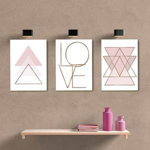 Kit Quadros Decorativos Love Rose - quadro decorativo em ambiente decorado