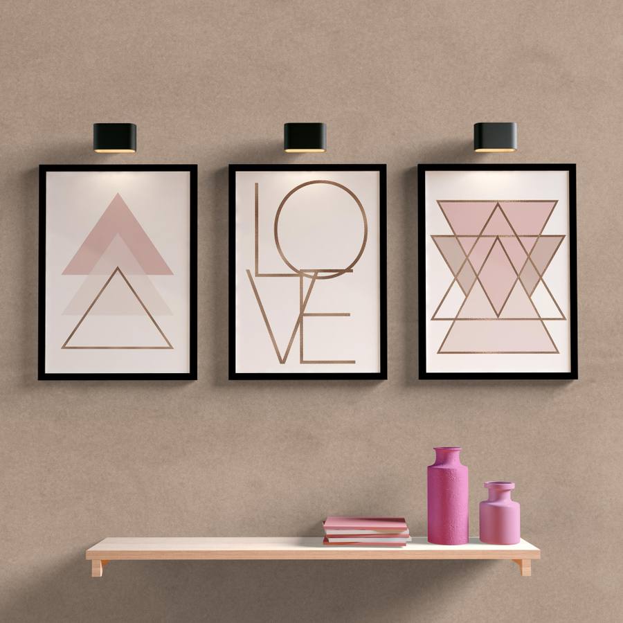 Kit Quadros Decorativos Love Rose - detalhe da moldura e acabamento