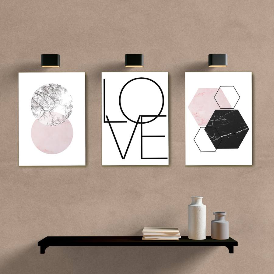 Kit Quadros Decorativos Love - quadro decorativo em ambiente decorado