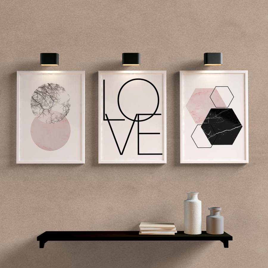Kit Quadros Decorativos Sala Quarto Love