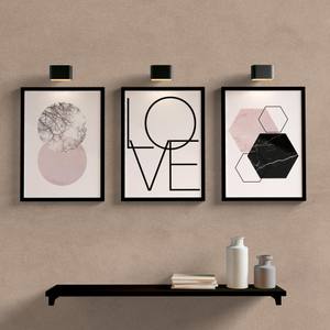 Kit Quadros Decorativos Love - detalhe da moldura e acabamento