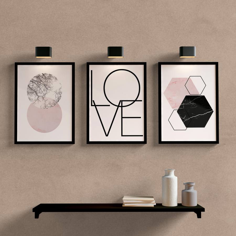 Kit Quadros Decorativos Love - detalhe da moldura e acabamento