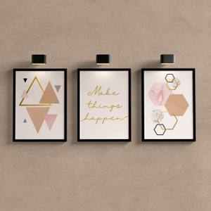 Kit Quadros Decorativos Make things happen - detalhe da moldura e acabamento