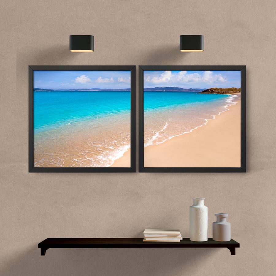 Kit Quadros Decorativos Mar IV - detalhe da moldura e acabamento