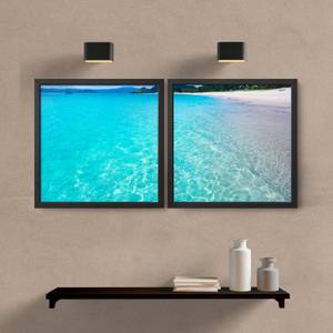 Kit Quadros Decorativos Mar V - detalhe da moldura e acabamento