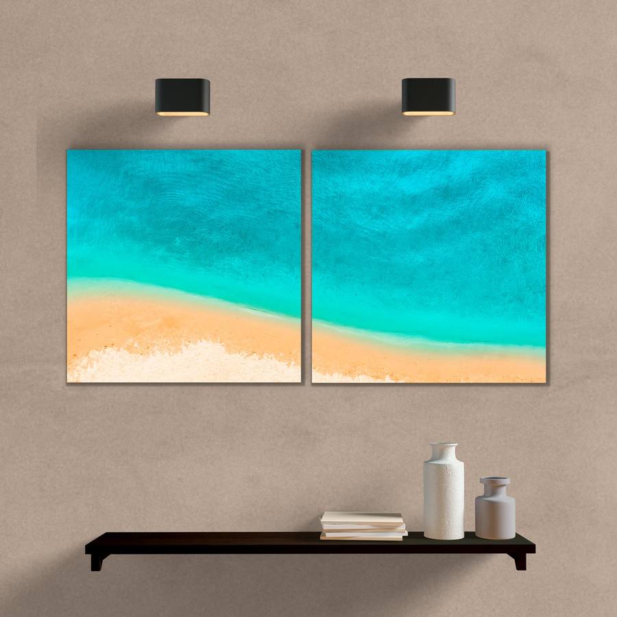 Kit Quadros Decorativos Mar VIII - quadro decorativo em ambiente decorado