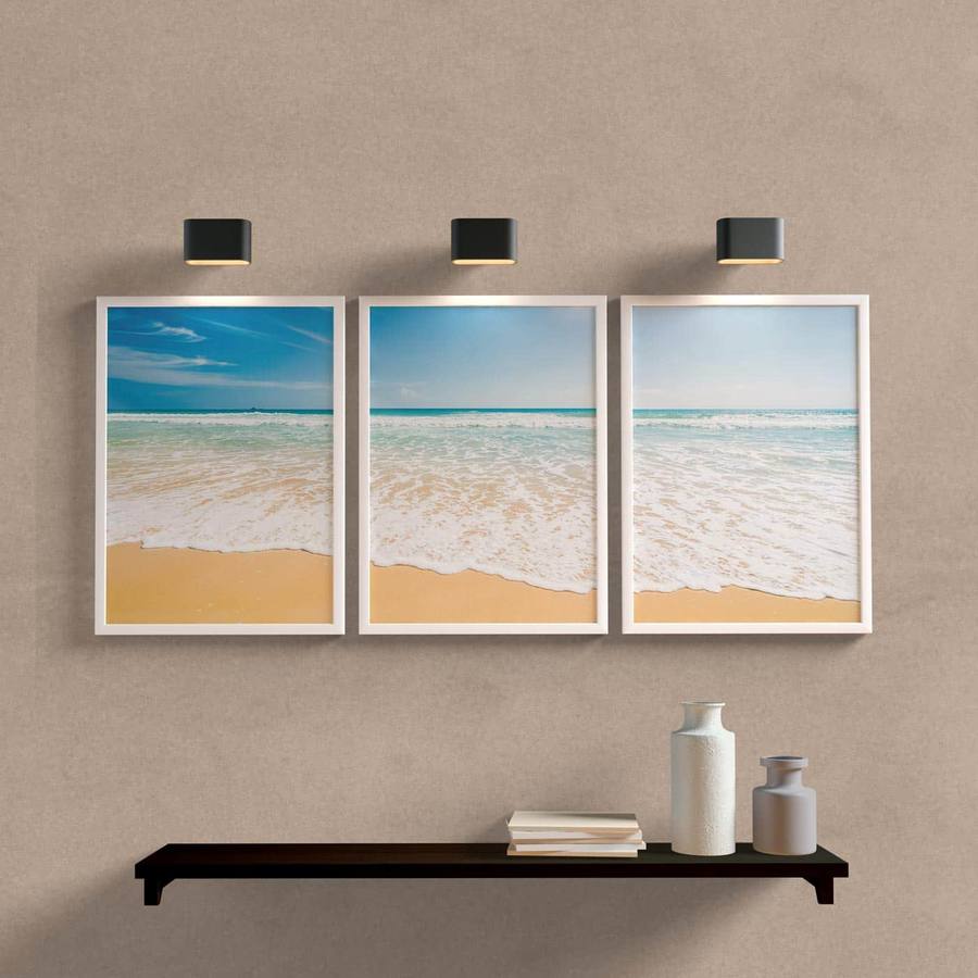 Kit Quadros Decorativos Mar - detalhe da moldura e acabamento