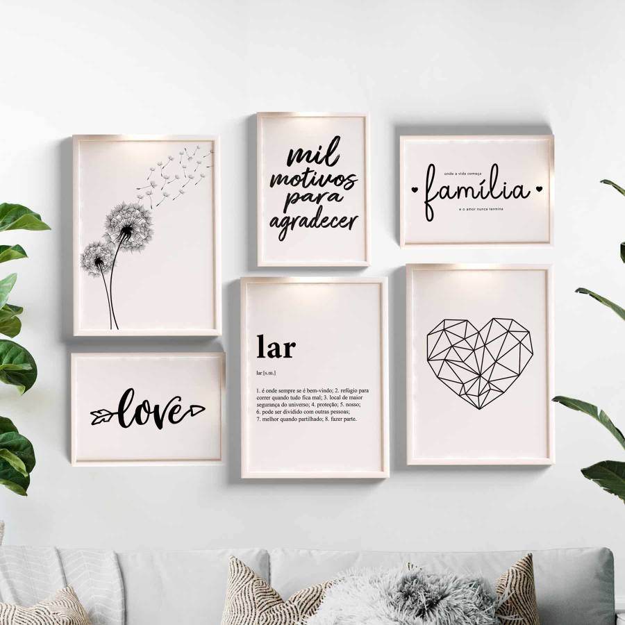 Kit Quadros Decorativos Mil Motivos com Dente de Leão - detalhe da moldura e acabamento