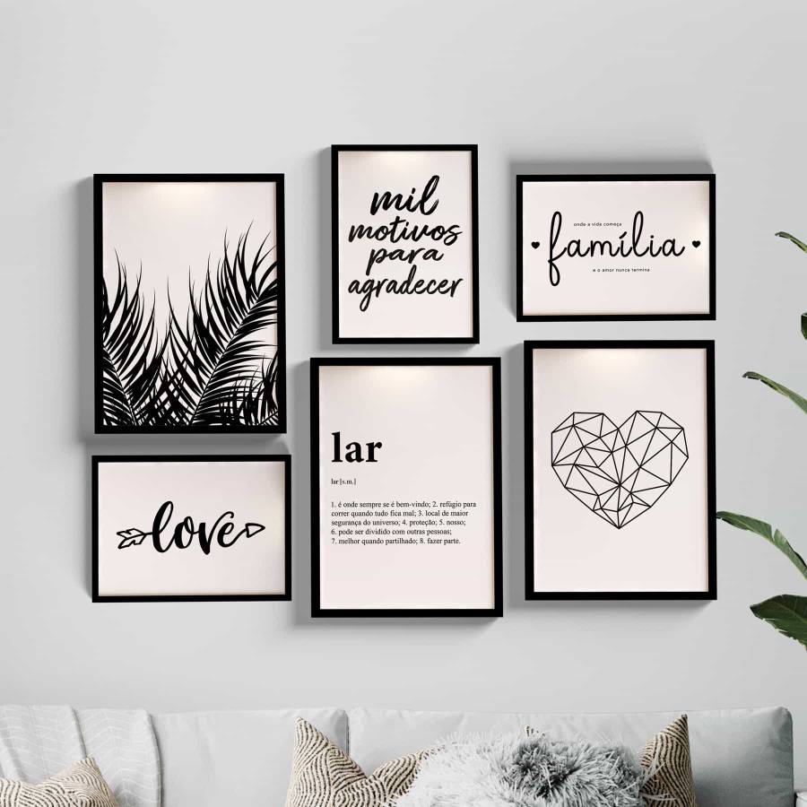 Kit Quadros Decorativos Mil Motivos - detalhe da moldura e acabamento