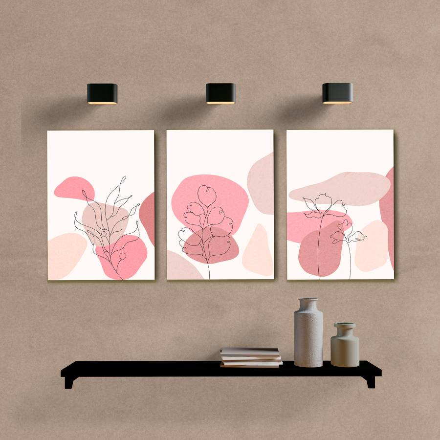 Kit Quadros Decorativos Minimal Flower - imagem 6